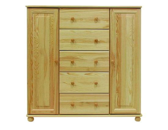 eoshop Komoda 60 Klasik iz masivnega bora (barva lesa: surov les, glava: 47 cm)