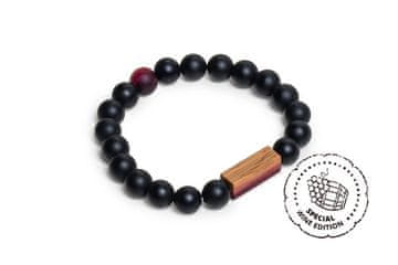 BeWooden unisex zapestnica iz perl Rdeče vino Zapestnica XL = 19 - 20 cm črna