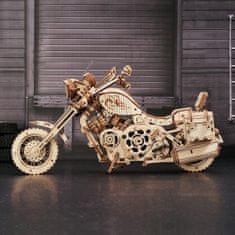 Robotime 3D lesena mehanska sestavljanka Motorno kolo (križarka)