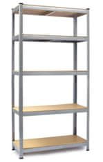Kynast Kovinski regal 180x90x40 cm 5 polic Silver