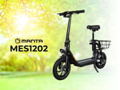 Manta MES1202H Flinstone II električni skiro, 30,48 cm, 20km/h, do 30km, 120kg, črn (MAN-MES1202H)