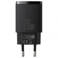 BASEUS adapter CCXJ-B01 polnilec (USB A/C), črn, 220V, 20W