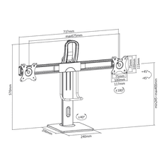 Gembird Nosilec za dva monitorja MS-D2-01 17" - 27"