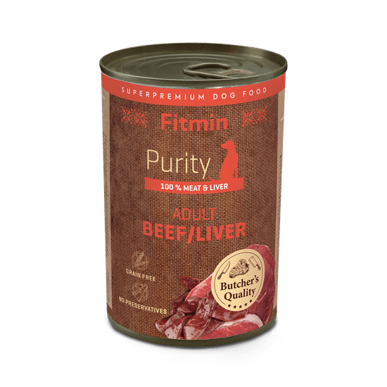 Fitmin hrana za pse Dog Purity tin beef with liver, 6x400 g