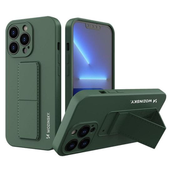 WOZINSKY ohišje s stojalom silikonsko ohišje s stojalom iphone 13 mini temno zeleno
