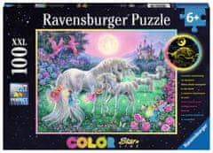 Ravensburger Svetleča sestavljanka Samorogi pod polno luno XXL 100 kosov