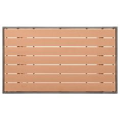 Vidaxl Vrtna miza siva 120x70x66 cm poli ratan
