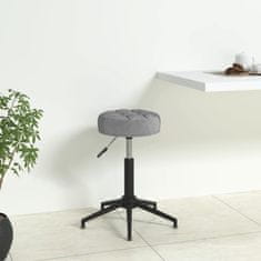 Vidaxl Vrtljivi pisarniški stol, siv, oblazinjen z žametom