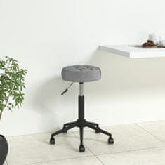 Vidaxl Vrtljivi pisarniški stol, siv, oblazinjen z žametom