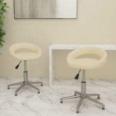 shumee Vrtljivi namizni stoli, 2 kosa, krem, oblazinjeni z umetnim usnjem