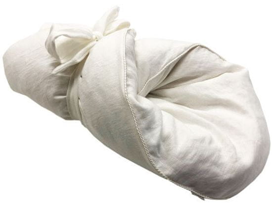 Aesthetic ovijalna odeja, 100 % lan, 75 x 75 cm, smetanasto bela