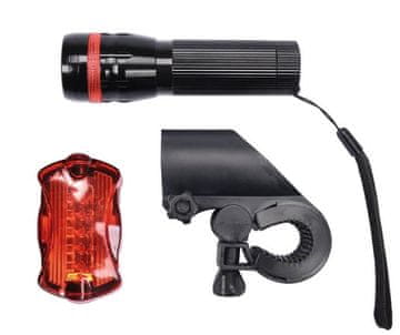 TOYA Vorel Komplet kolesarskih svetilk: Sprednji 3W Cree Led + zadnji 5 Led 88422