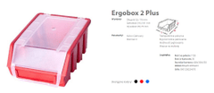 Ergobox Plus 2 rdeča, 118 X 161 X 75 mm