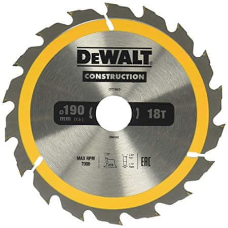 DeWalt žagin list 190x30mmx40z