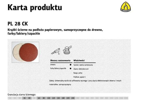 KLINGSPOR Samolepilni abrazivni disk 125Mm Pl28Ck Gr.150 /50 kosov.