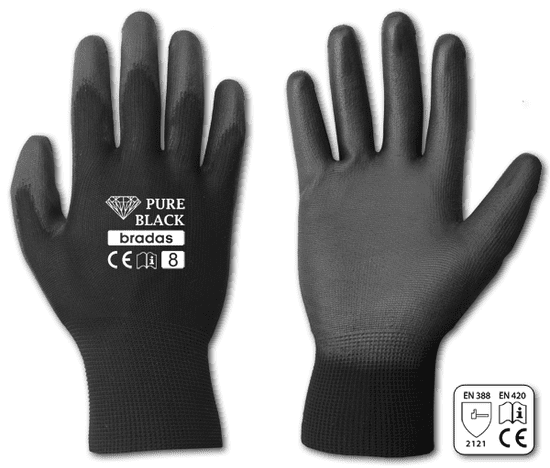 Delovne rokavice Pure Black Velikost 9/Bs