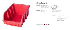 Patrol Ergobox 2 rdeča, 116 X 161 X 75 mm