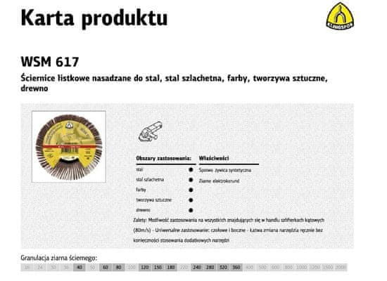 KLINGSPOR Obdajajoči list 125mm WSM617 gr.180