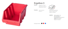 Patrol Ergobox 3 rdeča, 170 X 240 X 126 mm