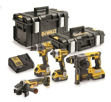 shumee Dewalt kombinirani komplet 18V (DCG405+DCH273+DCD796+DCF887) 3x5.0Ah 2xTSTAK DCK422P3