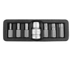 YATO Torx biti 7Elem. T25 - T55 + adapter, z izvrtino 0416