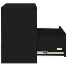 Greatstore Arhivska omarica črna 90x46x72,5 cm jeklo