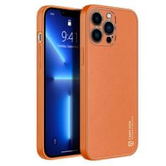 Dux Ducis ELEGANTEN ETUI DUX DUCIS YOLO Z OVITKOM IZ EKOLOŠKEGA USNJA ZA IPHONE 13 PRO MAX ORANŽEN