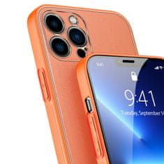 Dux Ducis ELEGANTEN ETUI DUX DUCIS YOLO Z OVITKOM IZ EKOLOŠKEGA USNJA ZA IPHONE 13 PRO MAX ORANŽEN