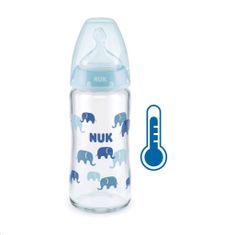 Nuk FC steklena otroška steklenička z uravnavanjem temperature 240 ml, modra