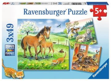 Ravensburger Sestavljanka božanje živali 3x49 kosov