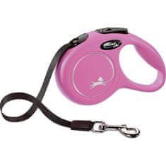 Trixie FLEXI Classic New XS povodec 3m/12kg roza