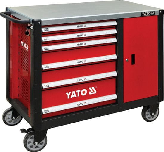 YATO  Mobilna delavnica omarica 6 predali +zapiranje kabinet rdeča