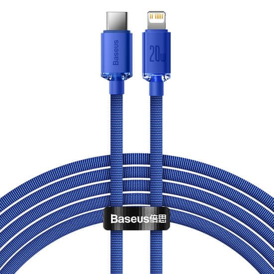 BASEUS Crystal Shine kabel USB-C / Lightning 20W 2m, modro