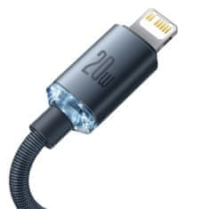 BASEUS Crystal Shine kabel USB-C / Lightning 20W 2m, črna