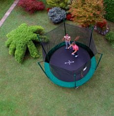 Legoni Fun trampolin, z zaščino mrežo in lestvijo, 366 cm, temno zelen