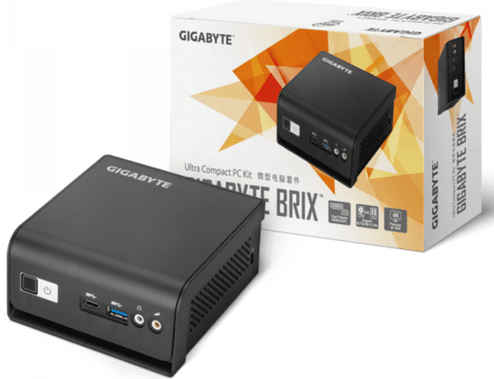 Gigabyte Brix PC Nuc mini računalnik, Celeron N4500, 6,35 cm HDD/SSD, WiFi, Bluetooth (GB-BMCE-4500C)