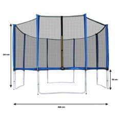 Aga Sport Pro Trampolin 366 cm Modra + zaščitna mreža