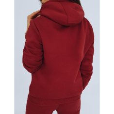 Dstreet Ženska majica s kapuco BASIC burgundske barve by0157 L