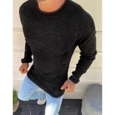 Dstreet Moški pulover z vrvico Black wx1582 S