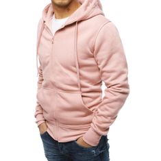 Dstreet Moška majica s kapuco roza barve bx4834 M