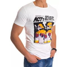 Dstreet Moška majica s potiskom v beli barvi ACT rx4497 M