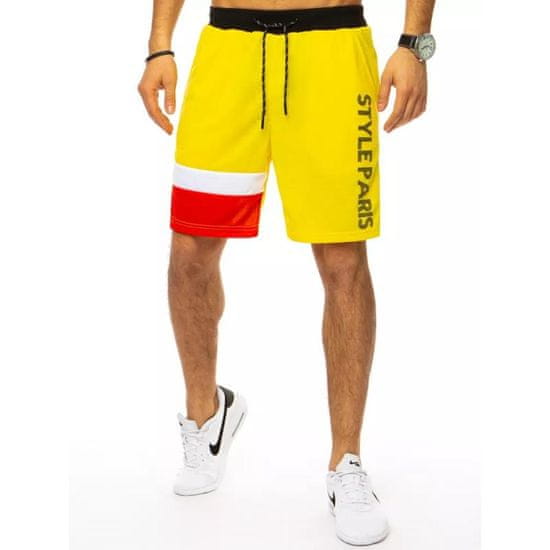 Dstreet Moške kratke hlače s potiskom rumene barve STILJ sx1355