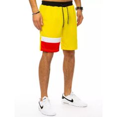Dstreet Moške kratke hlače s potiskom rumene barve STILJ sx1355 XXL