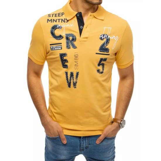 Dstreet Moška majica s potiskom rumena CREW px0378