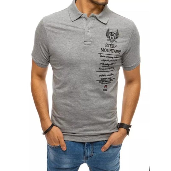 Dstreet Moška majica s potiskom sive barve STEEP px0475
