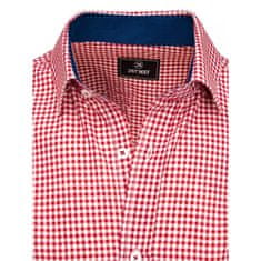 Dstreet Moška rdeče-bela fina karirasta srajca dx2122 XL