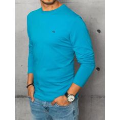 Dstreet Moška majica z dolgimi rokavi modra lx0538 XL