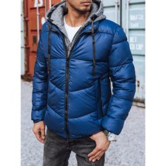 Dstreet Moška zimska prešita jakna s kapuco svetlo modra HEAVY tx3827 3XL