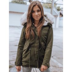 Dstreet Ženska zimska jakna s kapuco COURTNEY zelena ty1310z L