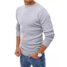 Dstreet Moški jesenski pulover GENTLE svetlo siv wx1715 XXL